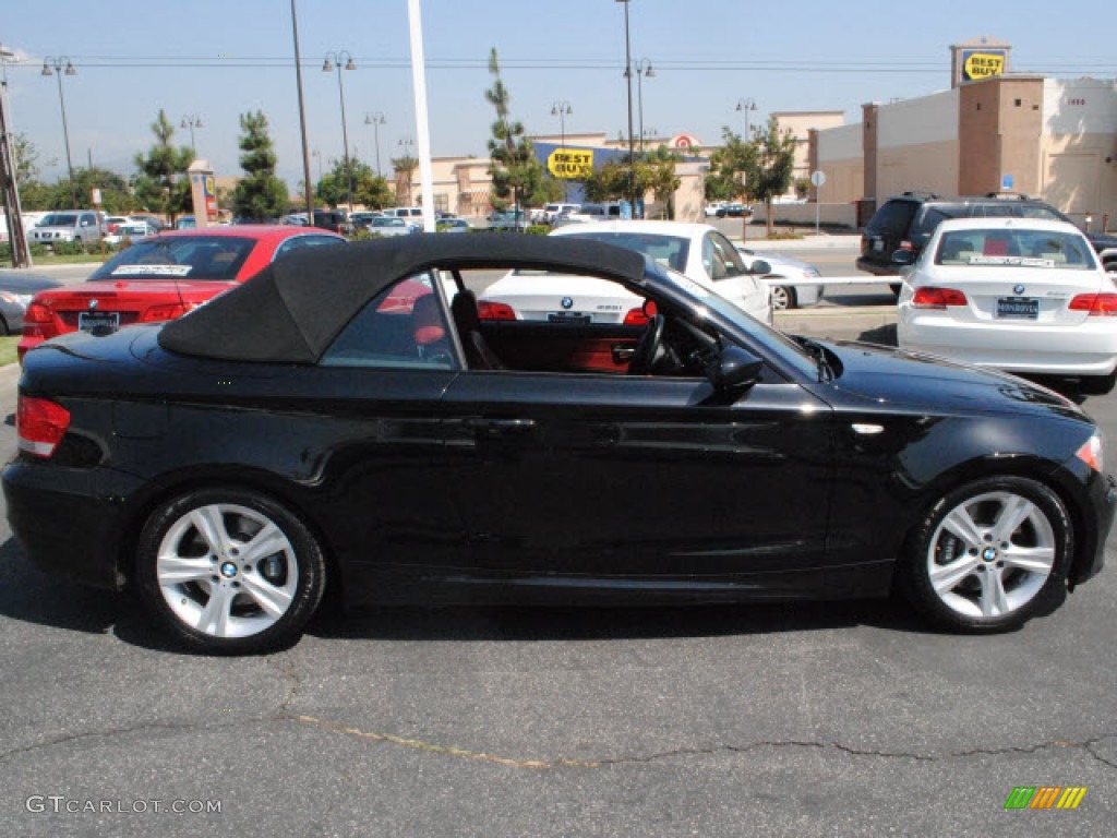 2008 1 Series 135i Convertible - Jet Black / Coral Red photo #4