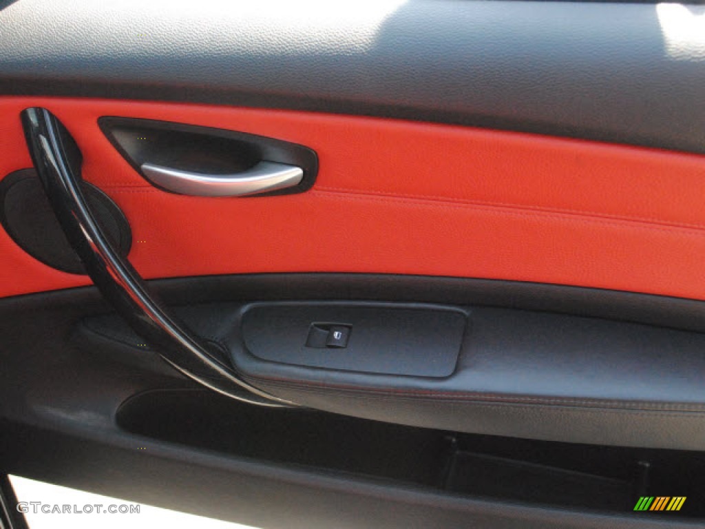 2008 BMW 1 Series 135i Convertible Coral Red Door Panel Photo #53930800