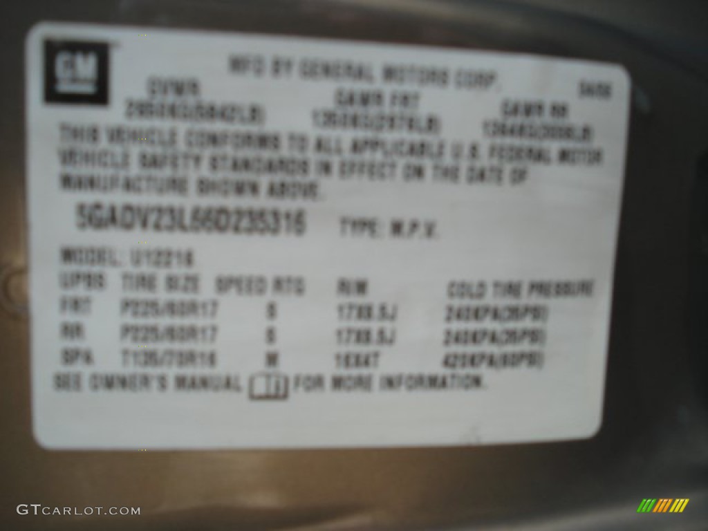 2006 Terraza CX - Cashmere Metallic / Cashmere photo #25