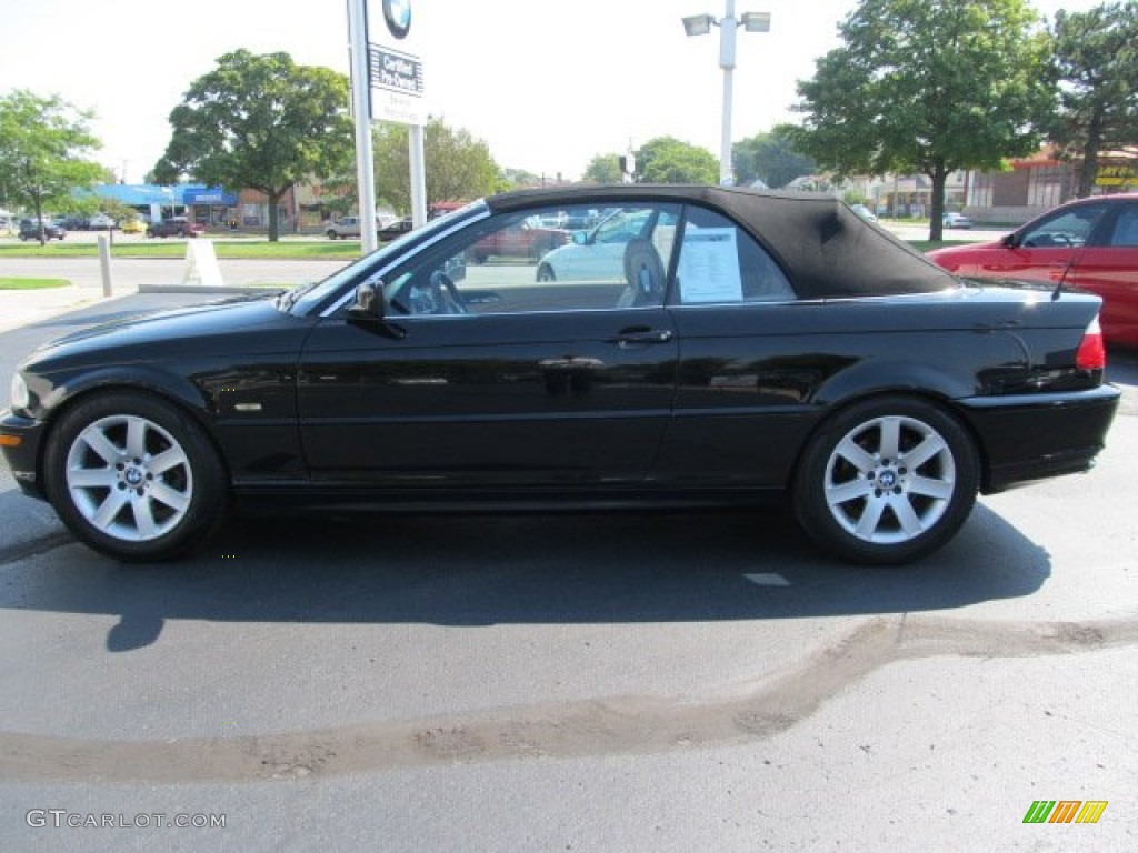 2002 3 Series 325i Convertible - Jet Black / Beige photo #2