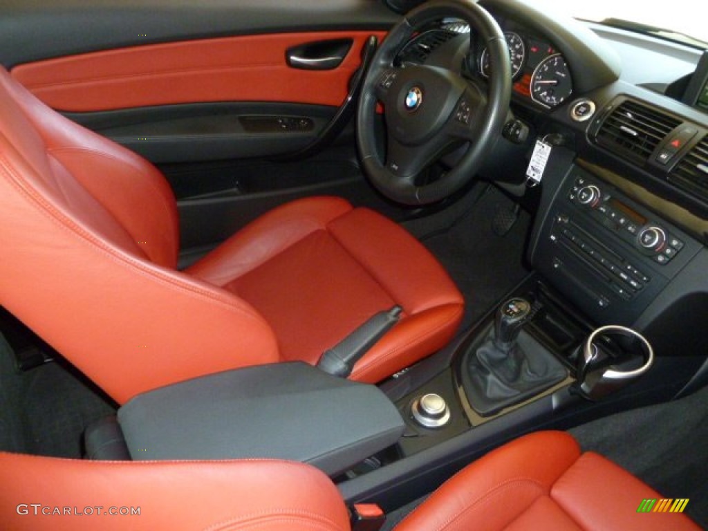 2008 1 Series 135i Coupe - Alpine White / Coral Red photo #25