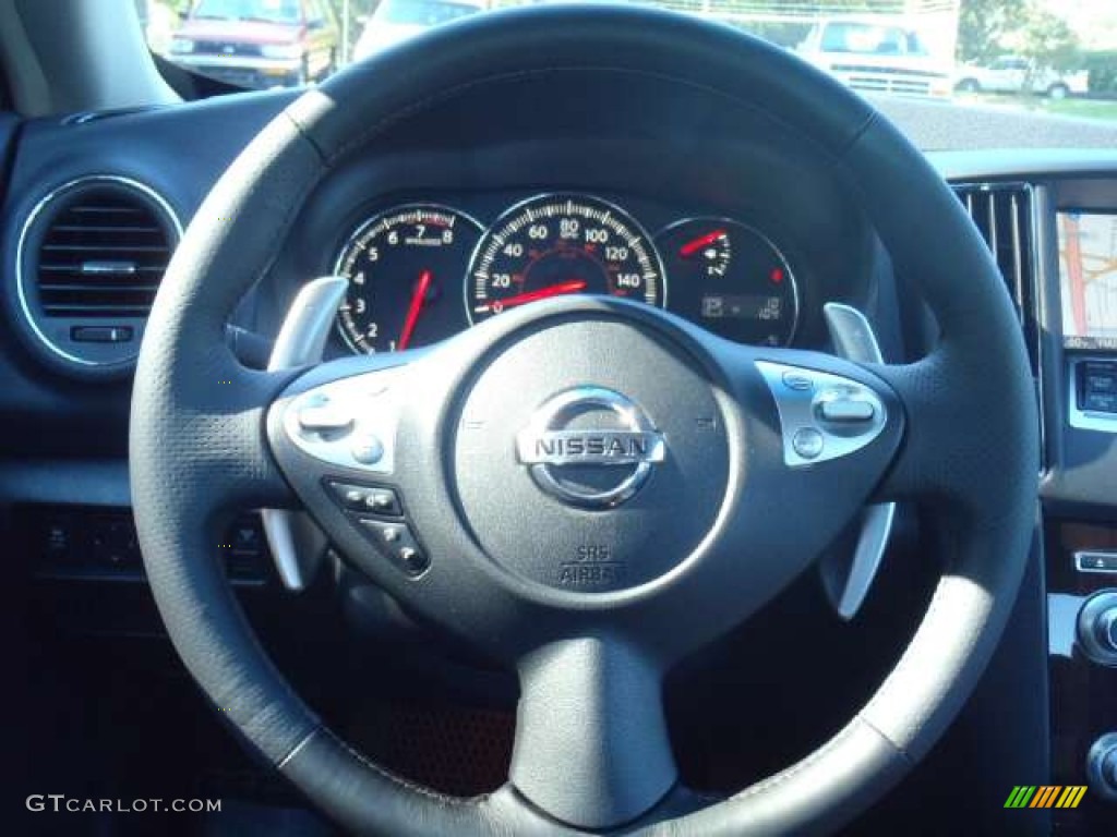 2012 Nissan Maxima 3.5 SV Sport Charcoal Steering Wheel Photo #53935900