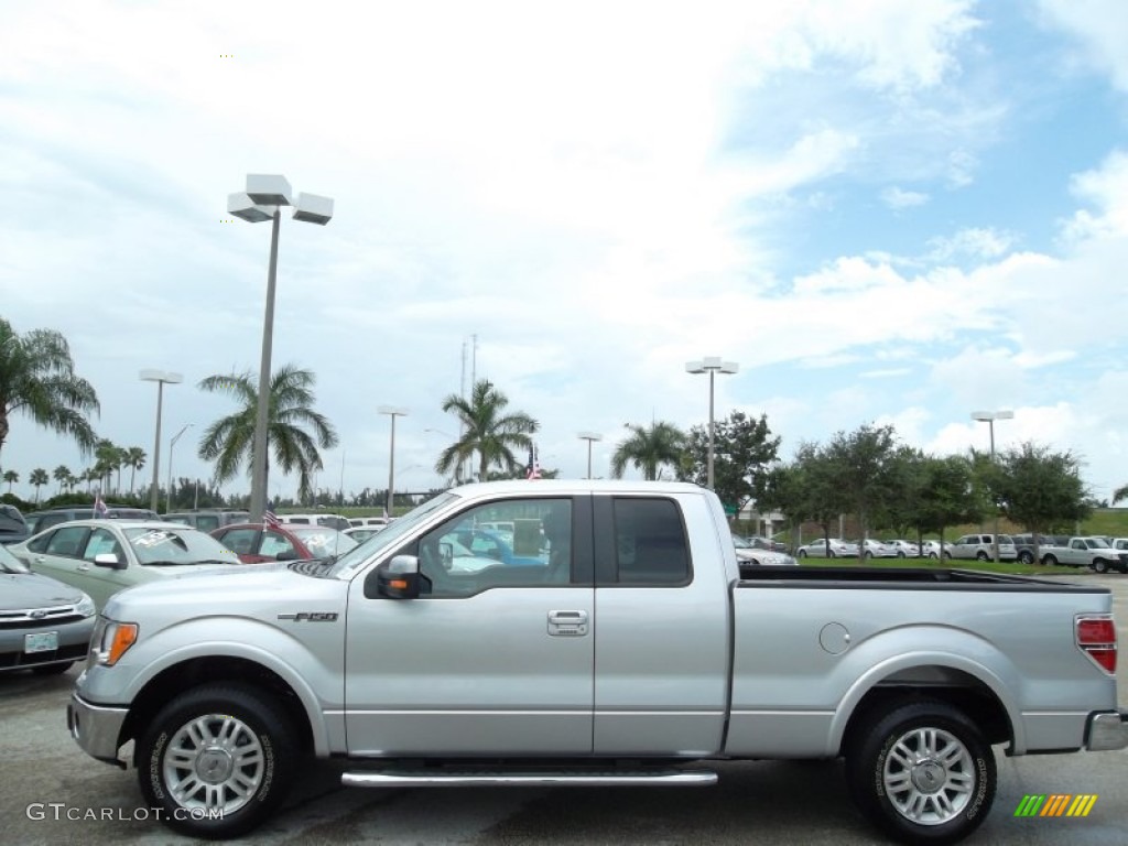 2010 F150 Lariat SuperCab - Ingot Silver Metallic / Black photo #12
