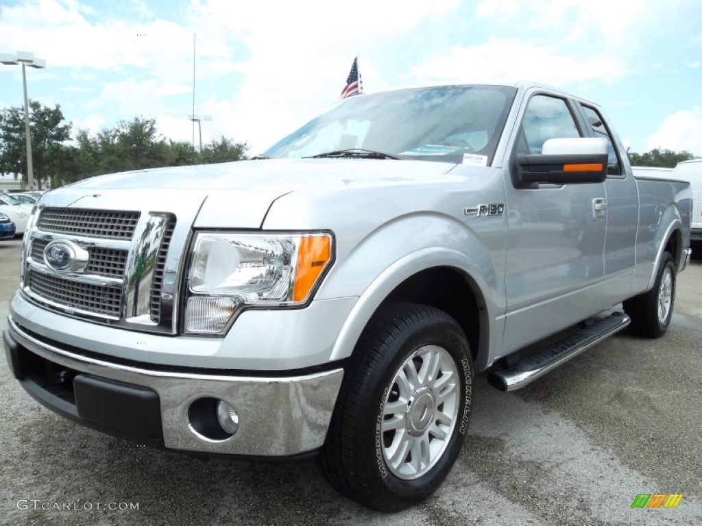2010 F150 Lariat SuperCab - Ingot Silver Metallic / Black photo #14