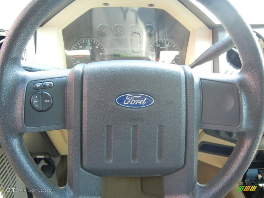 2009 Ford F250 Super Duty XLT Crew Cab 4x4 Camel Steering Wheel Photo #53938324