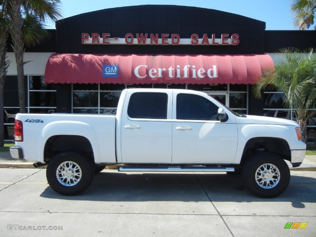 2008 Sierra 1500 SLT Crew Cab 4x4 - Summit White / Light Cashmere photo #1