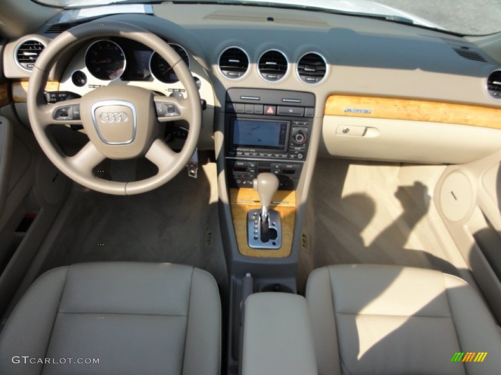 2009 Audi A4 3.2 quattro Cabriolet Beige Dashboard Photo #53945459