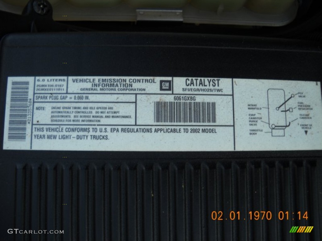 2002 GMC Sierra 1500 Denali Extended Cab 4WD Info Tag Photo #53946656