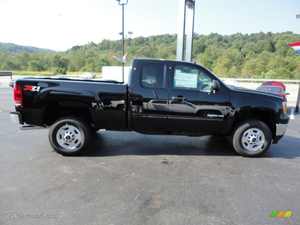Onyx Black 2011 GMC Sierra 2500HD SLE Extended Cab 4x4 Exterior Photo #53948123