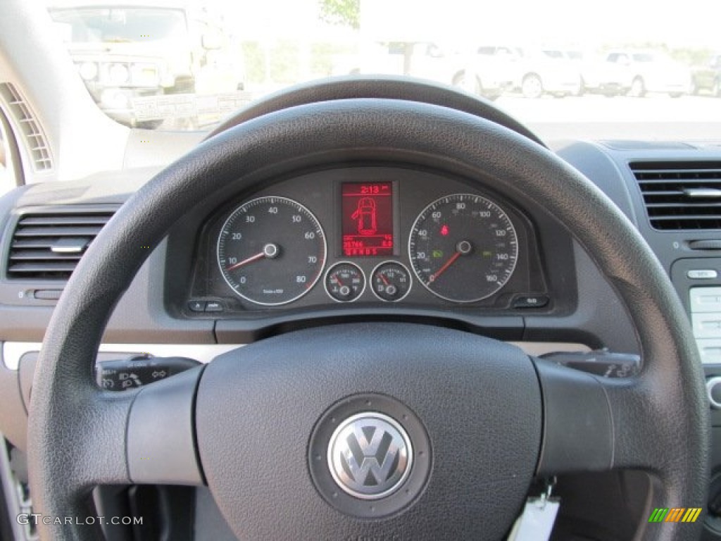 2008 Volkswagen Rabbit 2 Door Anthracite Black Steering Wheel Photo #53949578