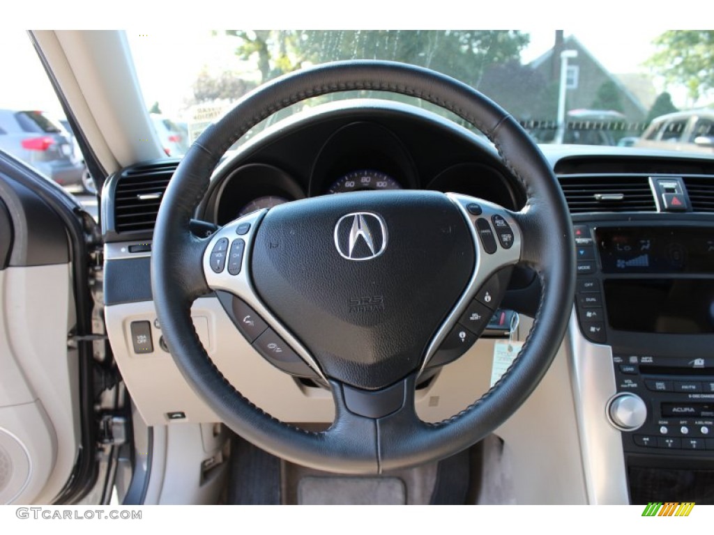 2008 Acura TL 3.2 Taupe Steering Wheel Photo #53950442