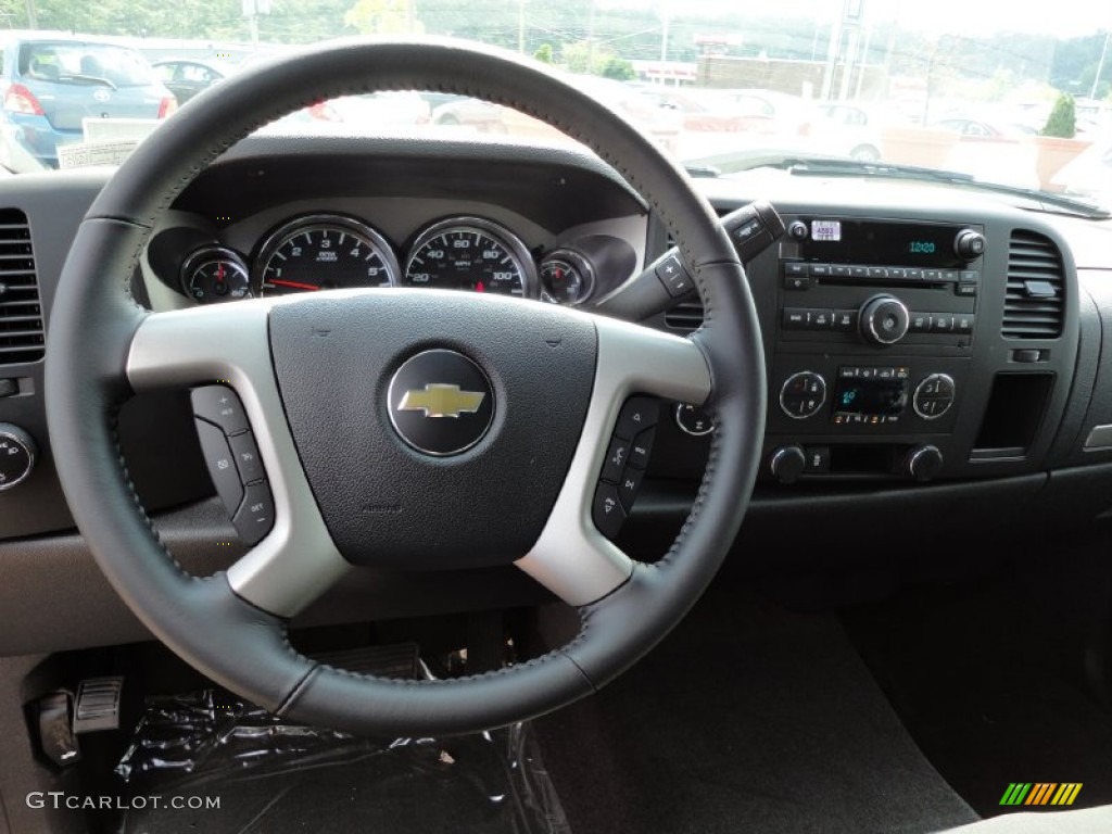 2012 Chevrolet Silverado 1500 LT Crew Cab 4x4 Ebony Steering Wheel Photo #53951447