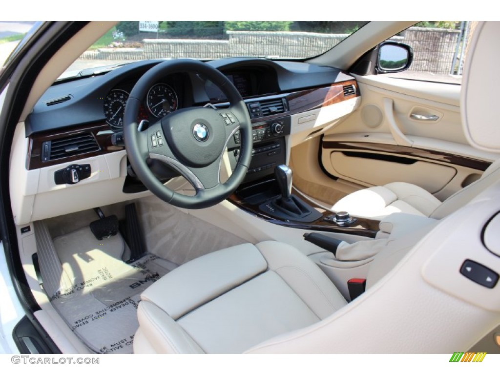 2011 BMW 3 Series 335i Coupe Cream Beige Dashboard Photo #53951876