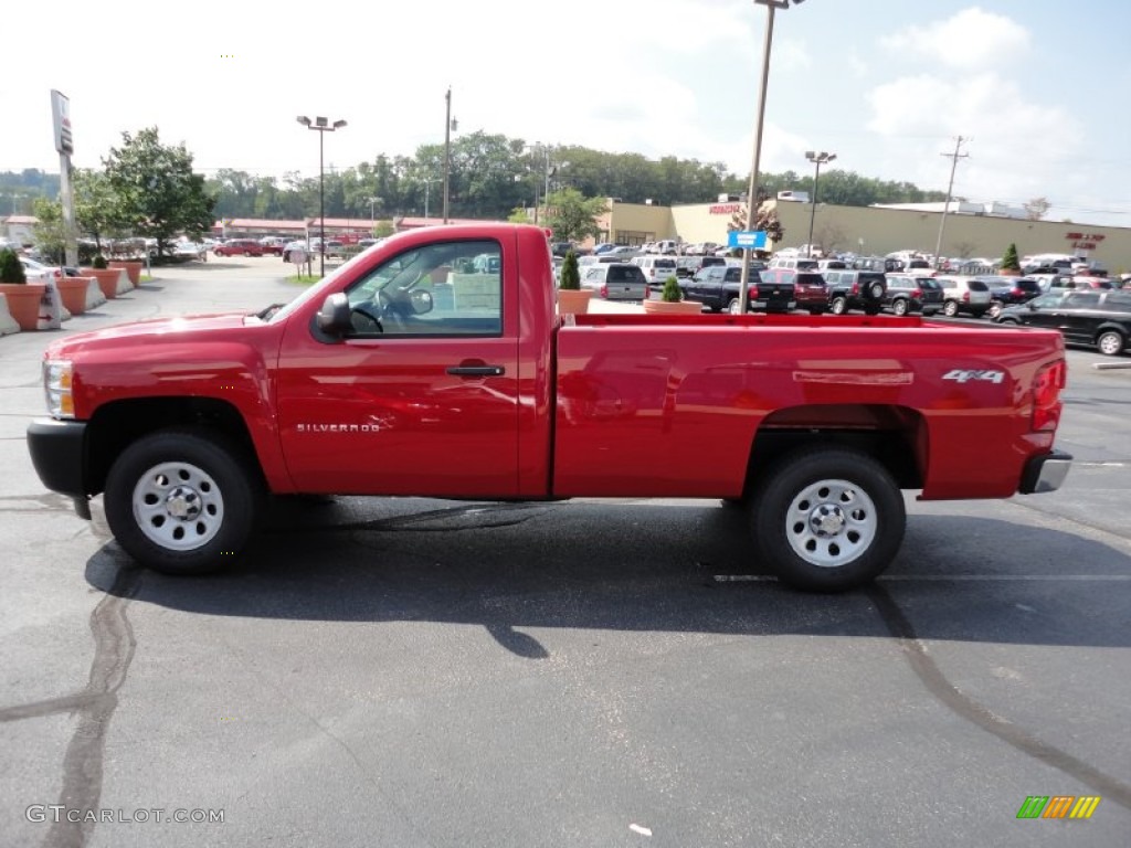 2011 Silverado 1500 Regular Cab 4x4 - Victory Red / Dark Titanium photo #4