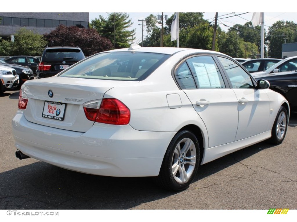 2008 3 Series 328xi Sedan - Alpine White / Beige photo #5