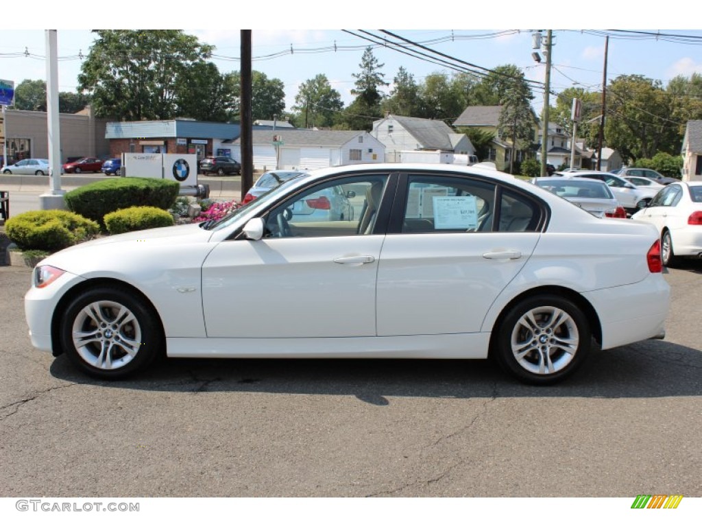 2008 3 Series 328xi Sedan - Alpine White / Beige photo #8