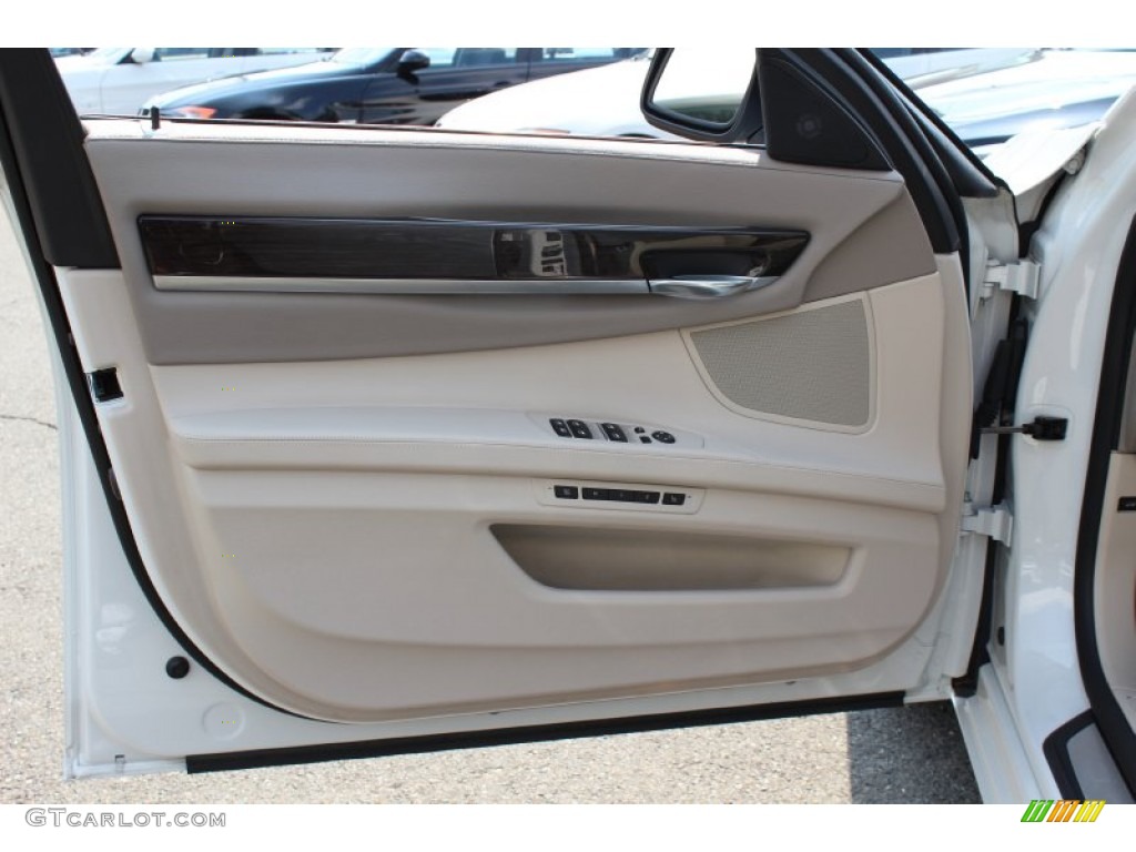 2010 BMW 7 Series 750Li xDrive Sedan Oyster Nappa Leather Door Panel Photo #53953748