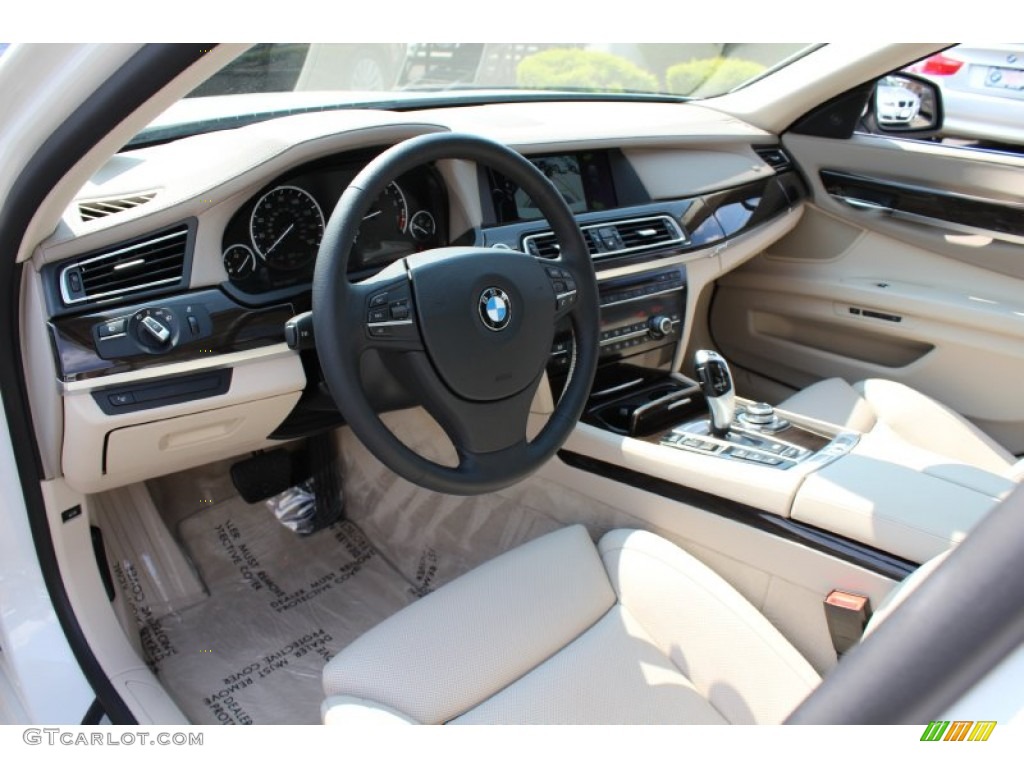Oyster Nappa Leather Interior 2010 BMW 7 Series 750Li xDrive Sedan Photo #53953754