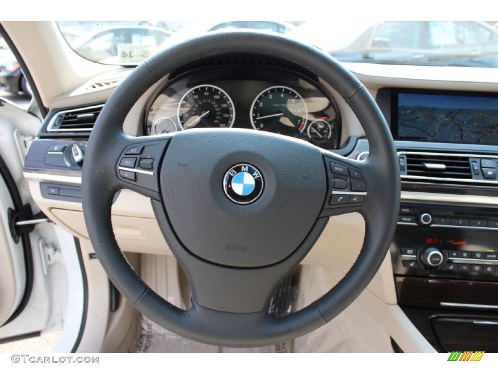 2010 BMW 7 Series 750Li xDrive Sedan Oyster Nappa Leather Steering Wheel Photo #53953788