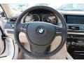 Oyster Nappa Leather Steering Wheel Photo for 2010 BMW 7 Series #53953788