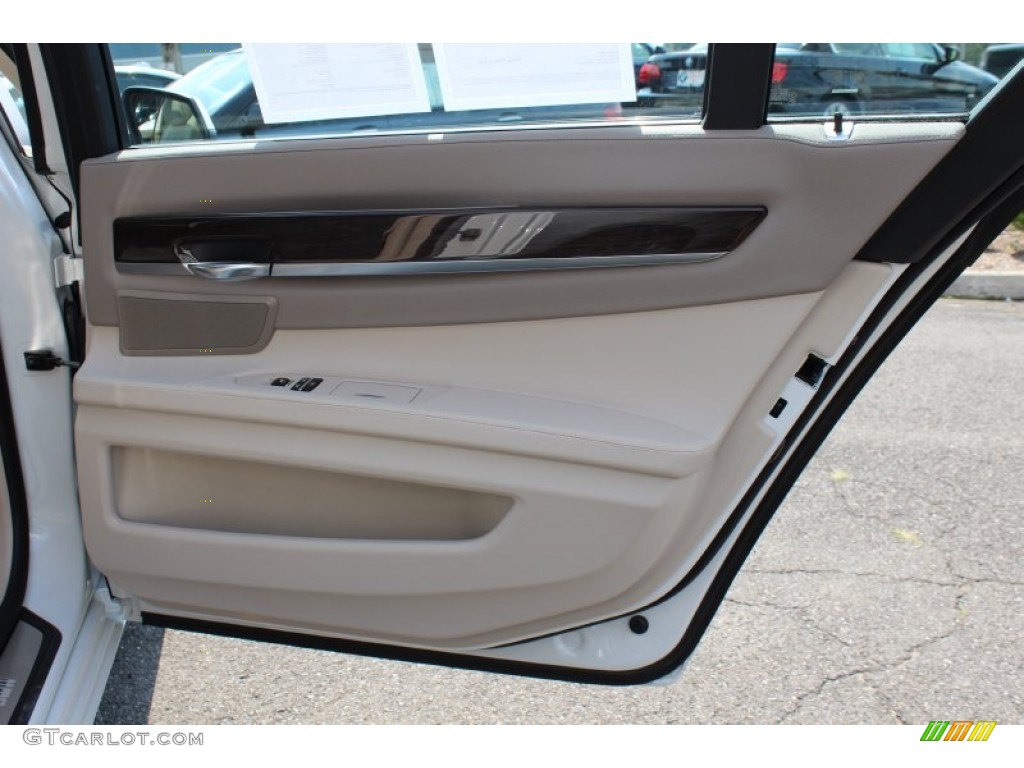 2010 BMW 7 Series 750Li xDrive Sedan Oyster Nappa Leather Door Panel Photo #53953871