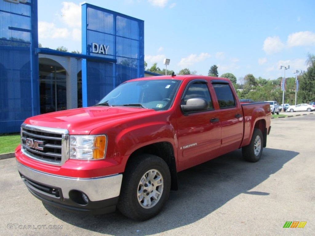 2008 Sierra 1500 SLE Crew Cab 4x4 - Fire Red / Ebony photo #1
