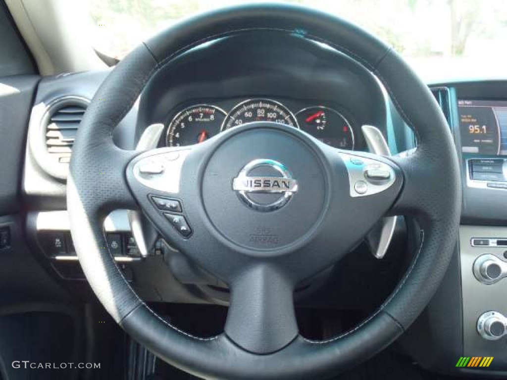 2012 Nissan Maxima 3.5 SV Charcoal Steering Wheel Photo #53959448