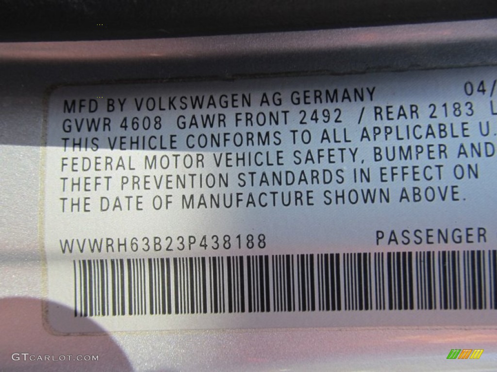 2003 Passat GLX Sedan - Reflex Silver Metallic / Black photo #14