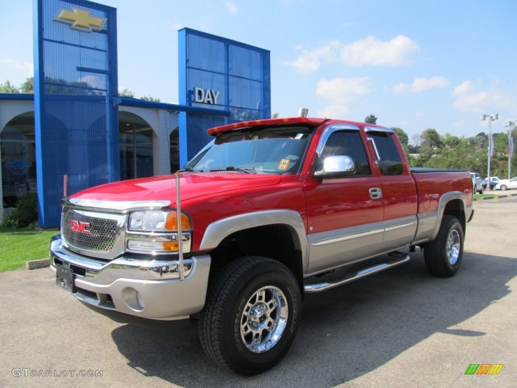 2005 Sierra 1500 Z71 Extended Cab 4x4 - Fire Red / Pewter photo #1