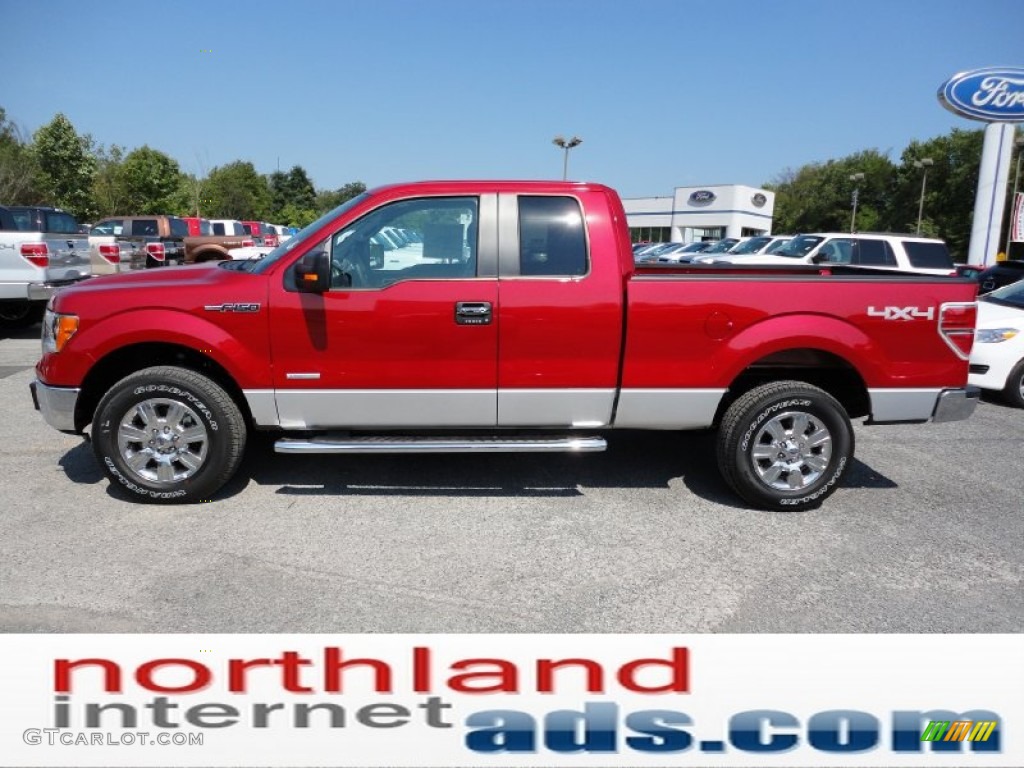 2011 F150 XLT SuperCab 4x4 - Red Candy Metallic / Steel Gray photo #5