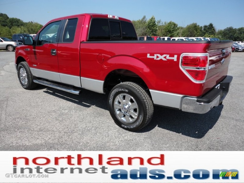 2011 F150 XLT SuperCab 4x4 - Red Candy Metallic / Steel Gray photo #6