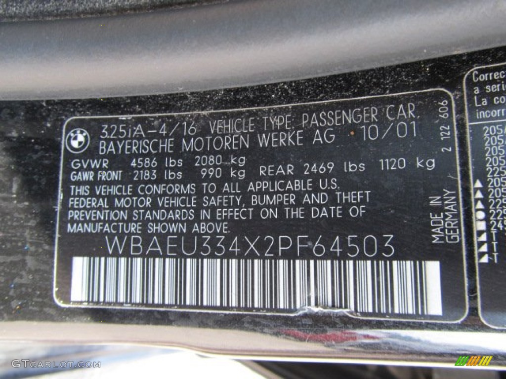 2002 3 Series 325xi Sedan - Jet Black / Natural Brown photo #19