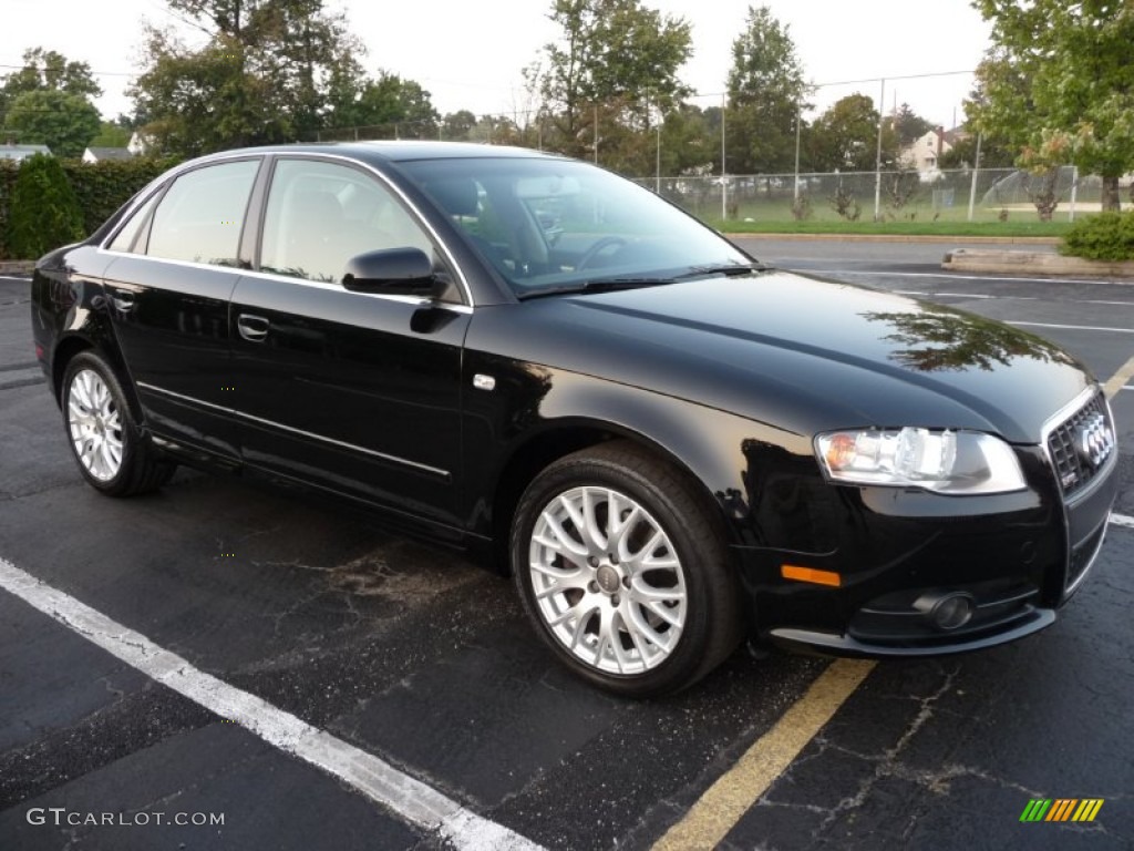 2008 A4 2.0T S-Line Sedan - Brilliant Black / Black photo #1