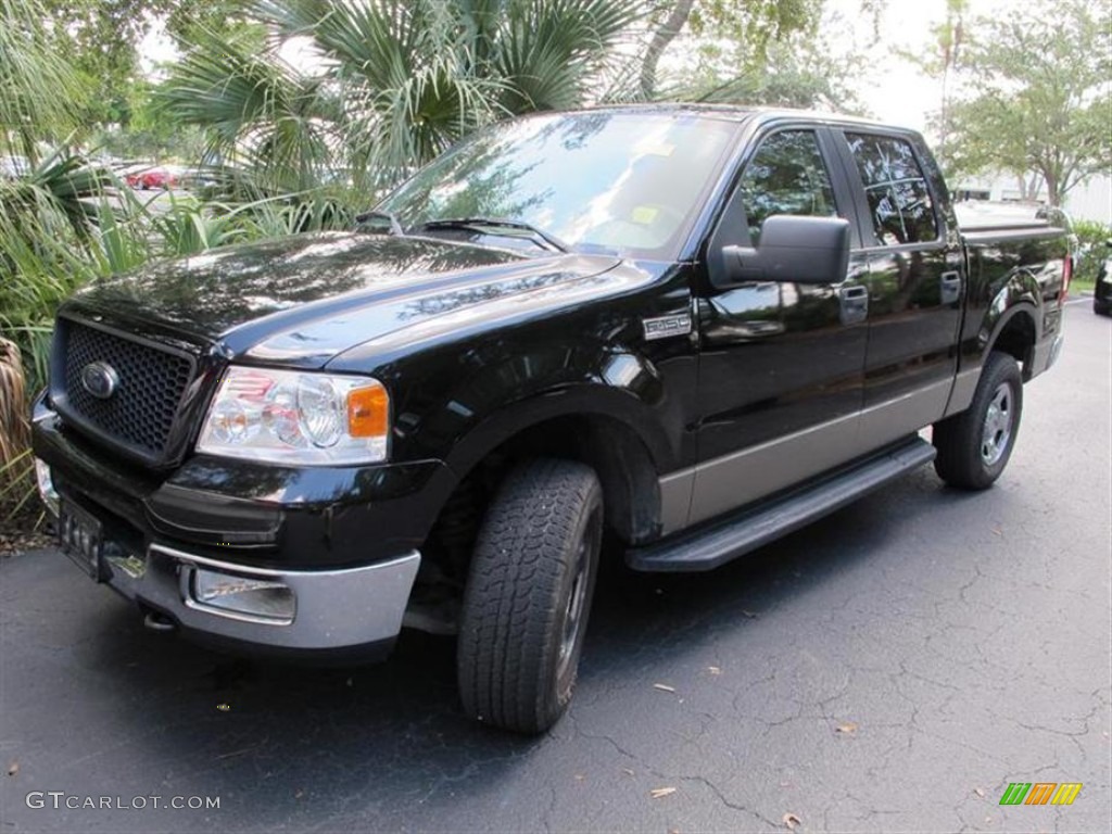 2005 F150 XLT SuperCrew 4x4 - Black / Tan photo #4