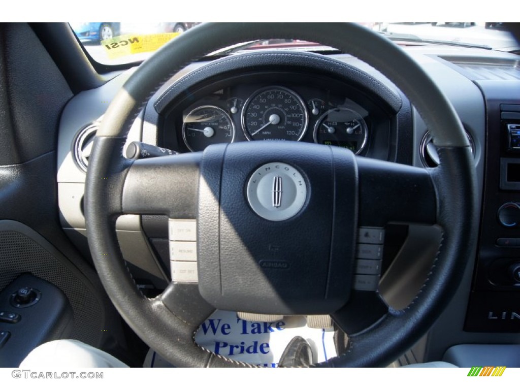 2006 Lincoln Mark LT SuperCrew 4x4 Light Parchment Steering Wheel Photo #53965094