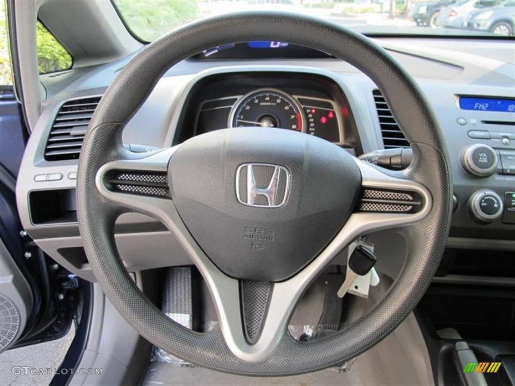 2010 Honda Civic DX-VP Sedan Gray Steering Wheel Photo #53965139