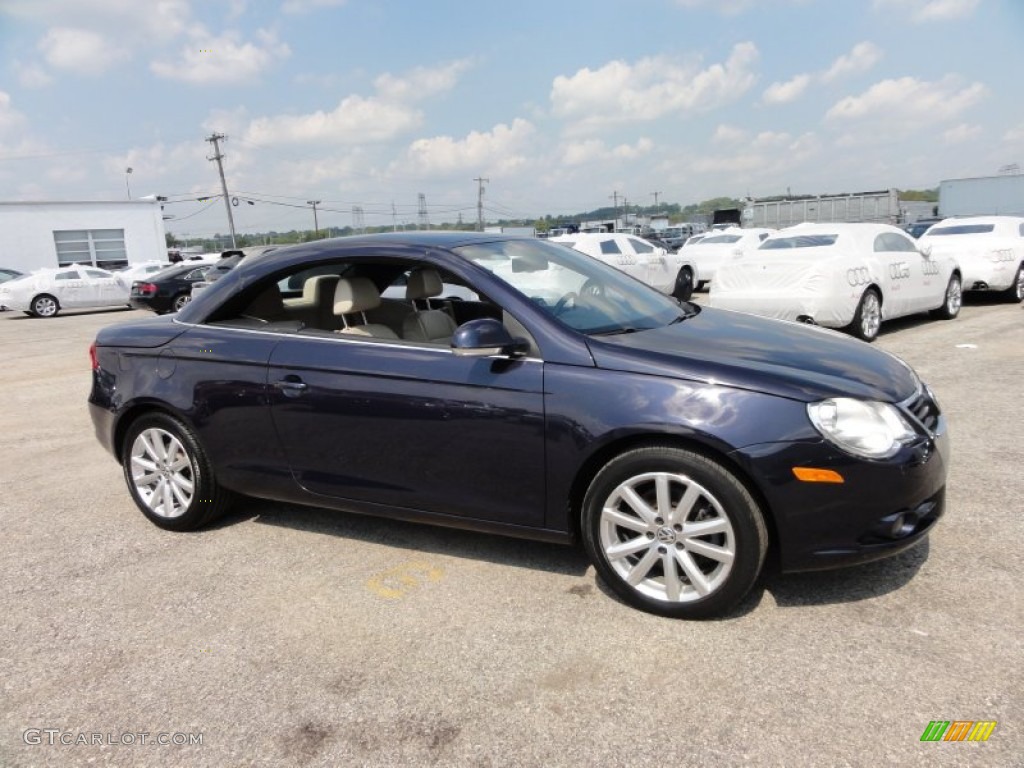 2007 Eos 2.0T - Thunder Blue Metallic / Moonrock Grey photo #6