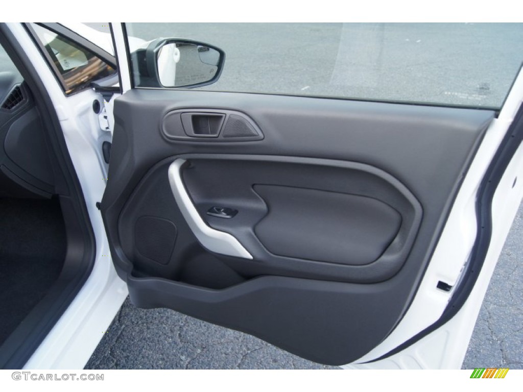 2012 Ford Fiesta SES Hatchback Charcoal Black Door Panel Photo #53966567