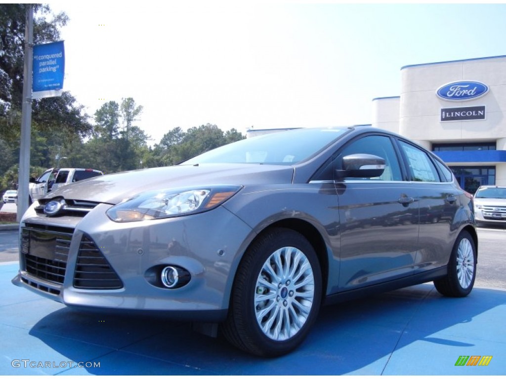 2012 Focus Titanium 5-Door - Sterling Grey Metallic / Charcoal Black Leather photo #1