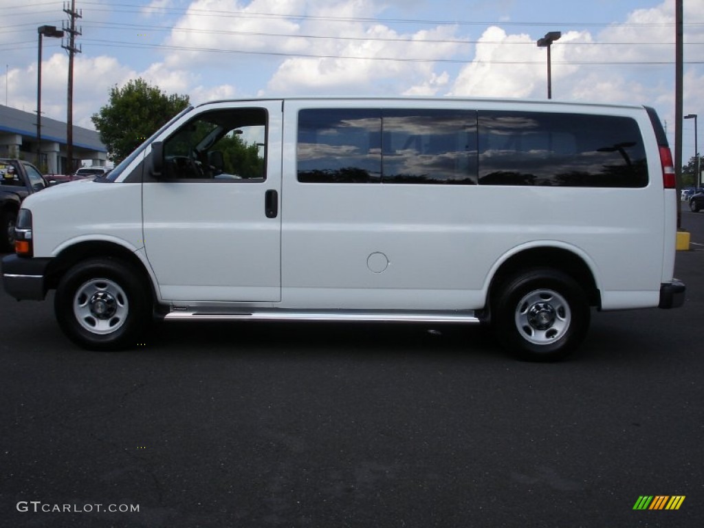 Summit White 2011 Chevrolet Express LS 3500 Passenger Van Exterior Photo #53968185