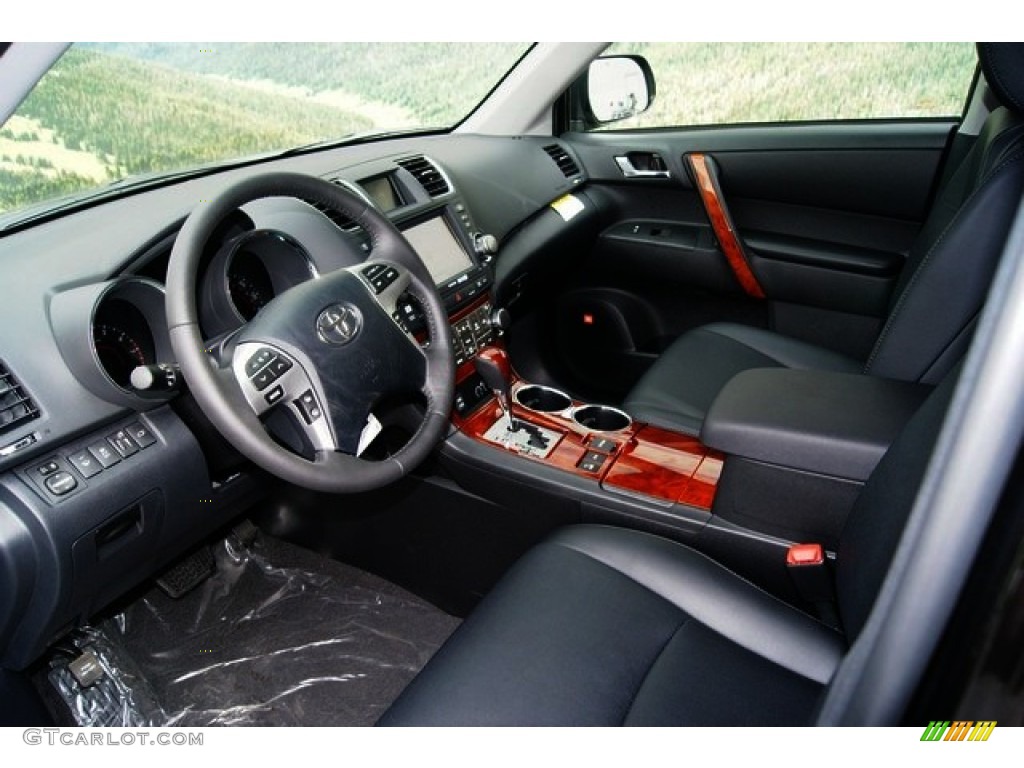 Black Interior 2012 Toyota Highlander Limited 4WD Photo #53970102