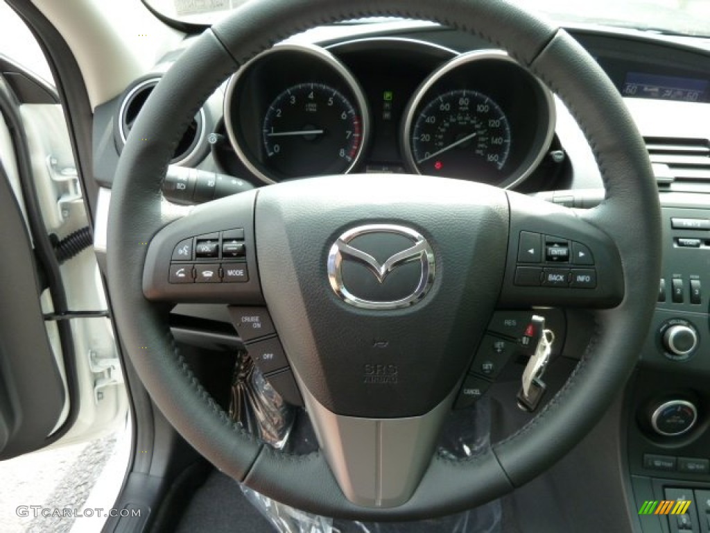 2012 Mazda MAZDA3 s Grand Touring 4 Door Black Steering Wheel Photo #53970336