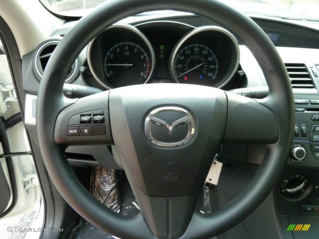 2012 Mazda MAZDA3 i Sport 4 Door Black Steering Wheel Photo #53971236