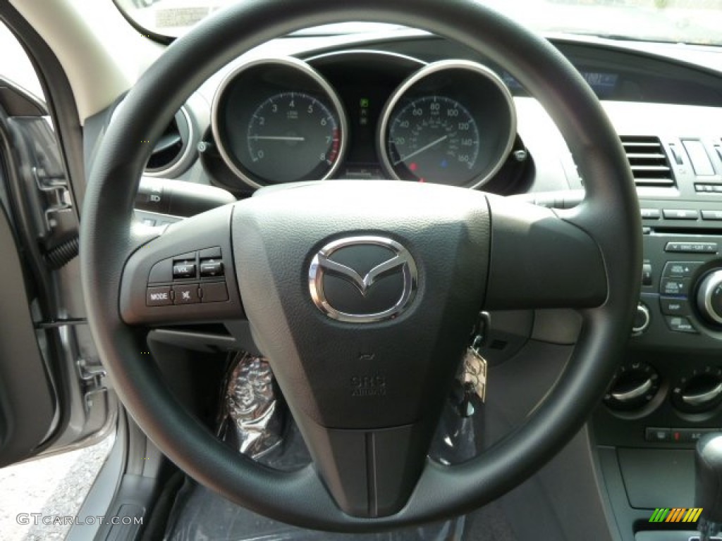 2012 Mazda MAZDA3 i Sport 4 Door Black Steering Wheel Photo #53971425
