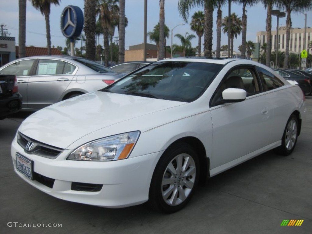 2007 Accord EX V6 Coupe - Taffeta White / Ivory photo #5