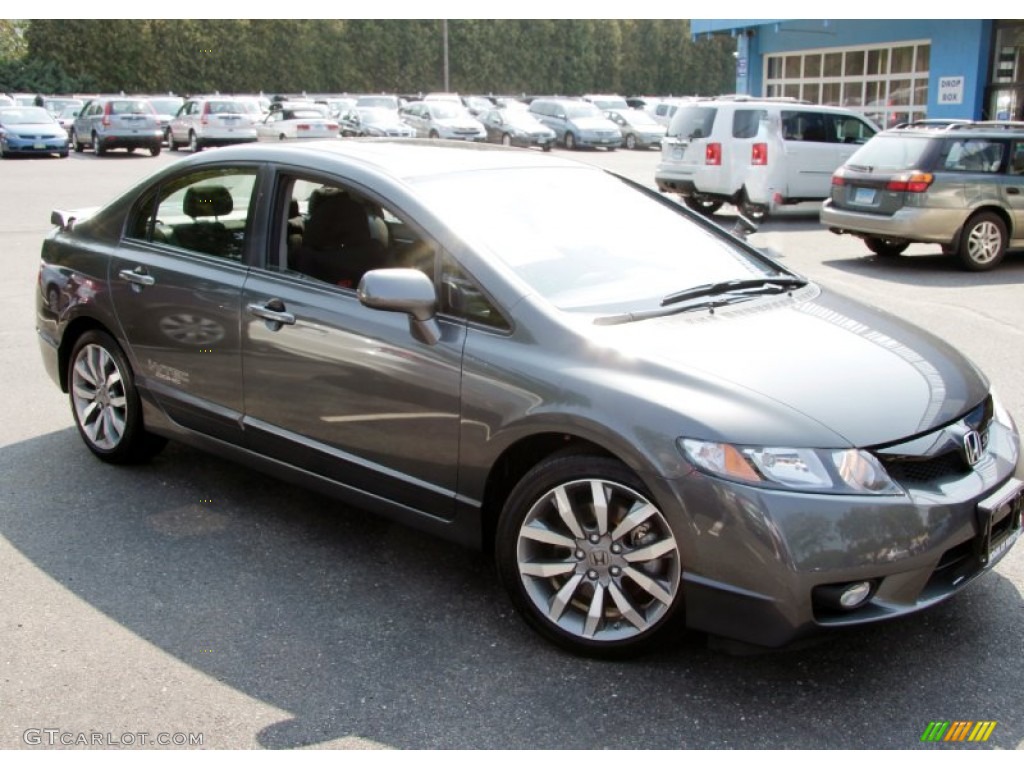 Polished Metal Metallic 2009 Honda Civic Si Sedan Exterior Photo #53971655