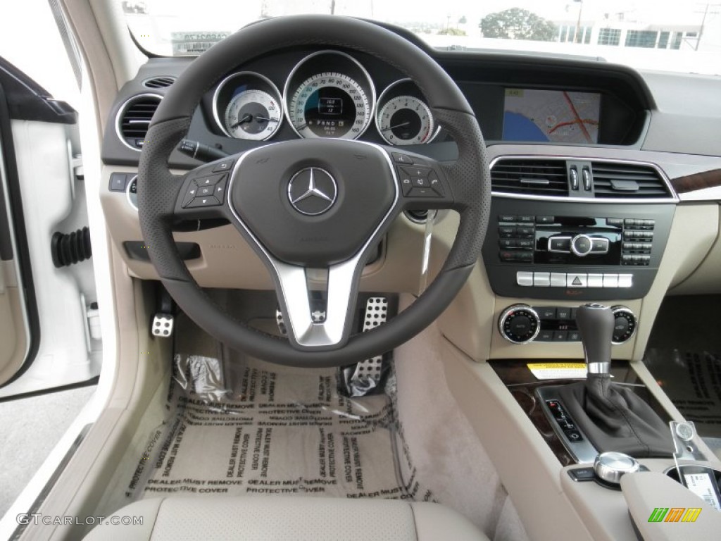 2012 Mercedes-Benz C 250 Sport Almond Beige/Mocha Dashboard Photo #53971995