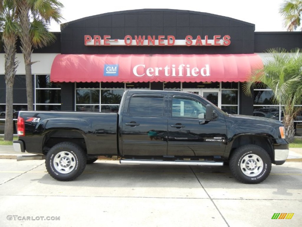 2009 Sierra 2500HD SLT Crew Cab 4x4 - Onyx Black / Ebony photo #1