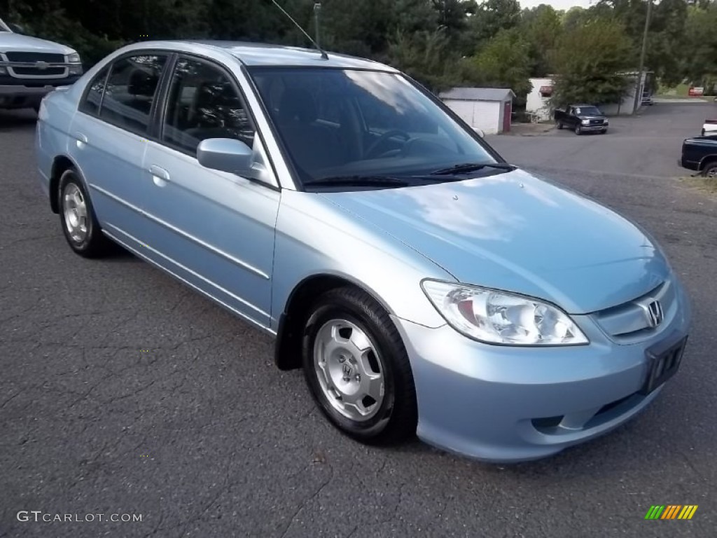 2005 Civic Hybrid Sedan - Opal Silver Blue Metallic / Gray photo #1