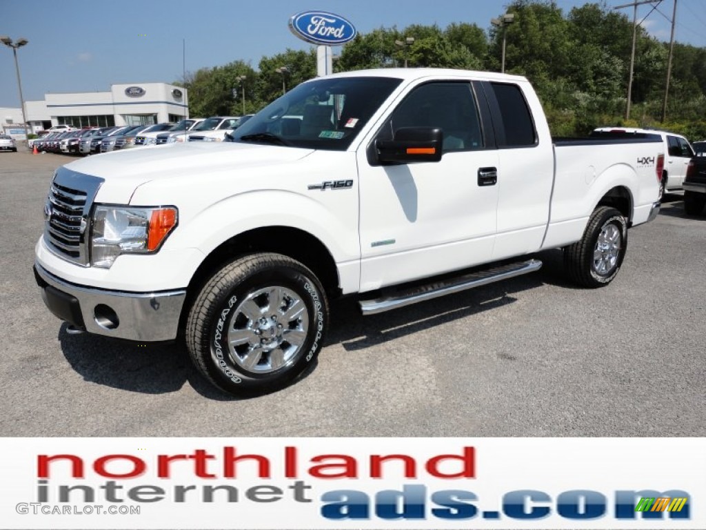 2011 F150 XLT SuperCab 4x4 - Oxford White / Steel Gray photo #4